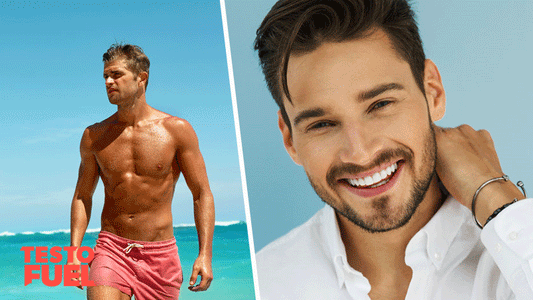 Men relaxing in the sun on the beach