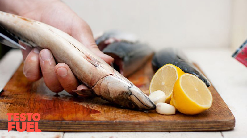 Fish on chopping board