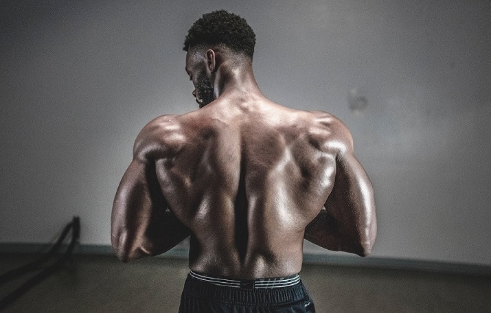 Man with back muscles